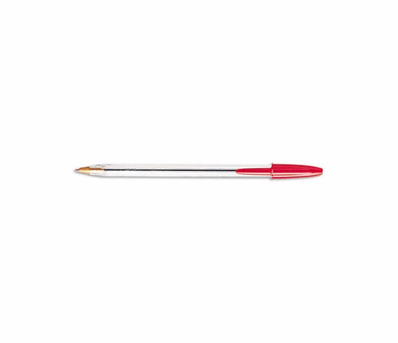 BICMS11RD Cristal Ballpoint Stick Pen, Red Ink, Medium, Dozen By BIC CORP.