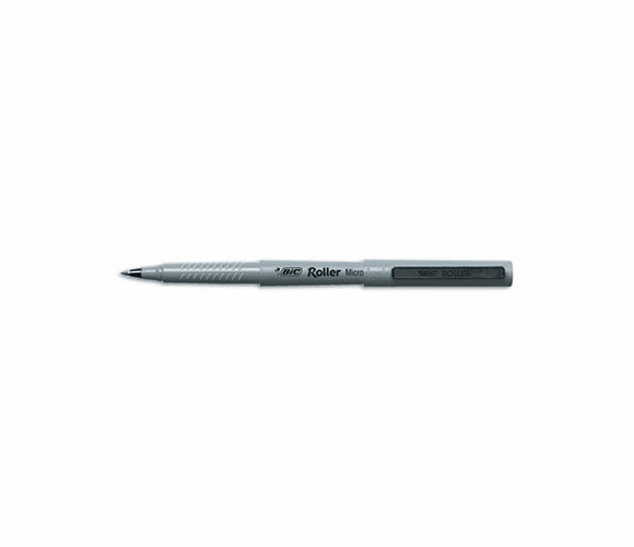 BICRF11BK Stick Roller Pen, Gray Barrel, Black Ink, Micro Fine, 0.50 mm, Dz By BIC CORP.