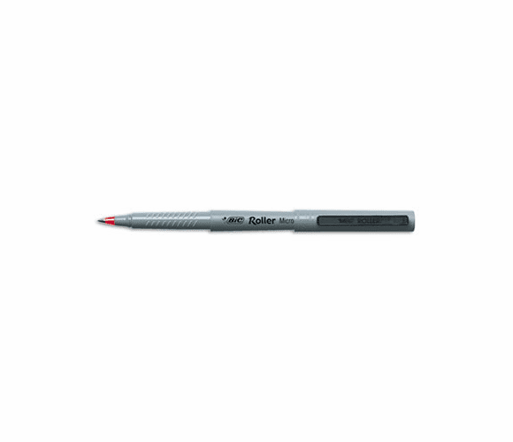 BICRF11RD Stick Roller Pen, Gray Barrel, Red Ink, Micro Fine, 0.50 mm, Dz By BIC CORP.
