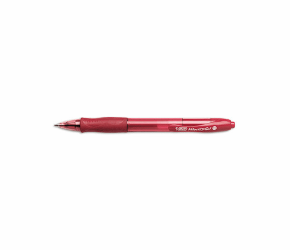 BICRLC11RD Velocity Roller Ball Retractable Gel Pen, Red Ink, Medium, Dozen By BIC CORP.