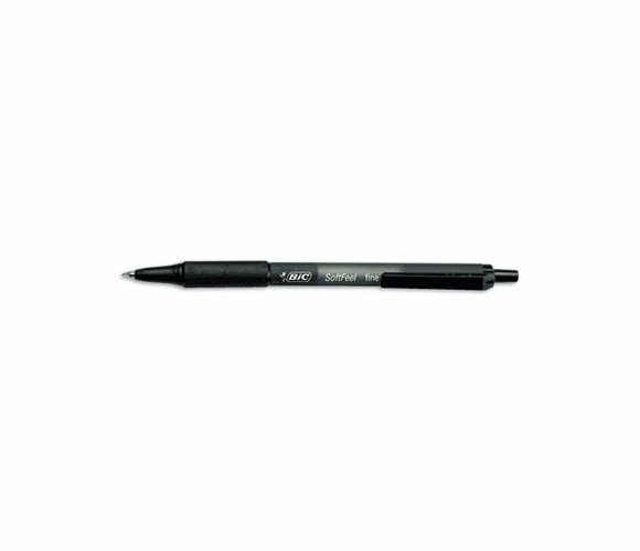 BICSCSF11BK Soft Feel Ballpoint Retractable Pen, Black Ink, Fine, Dozen By BIC CORP.