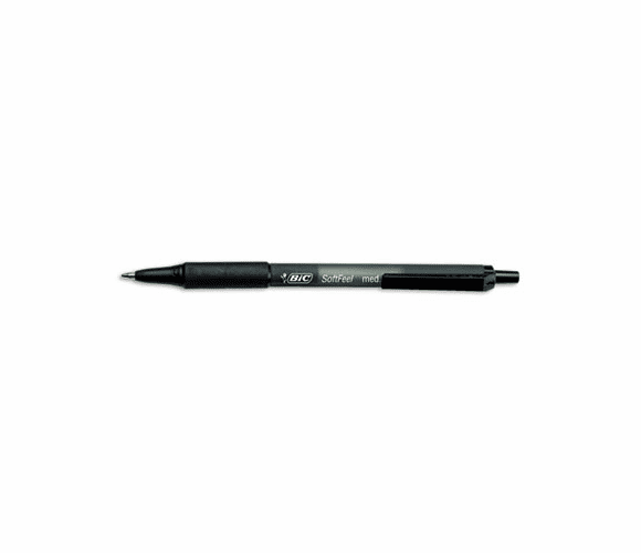 BICSCSM11BK Soft Feel Ballpoint Retractable Pen, Black Ink, Medium, Dozen By BIC CORP.