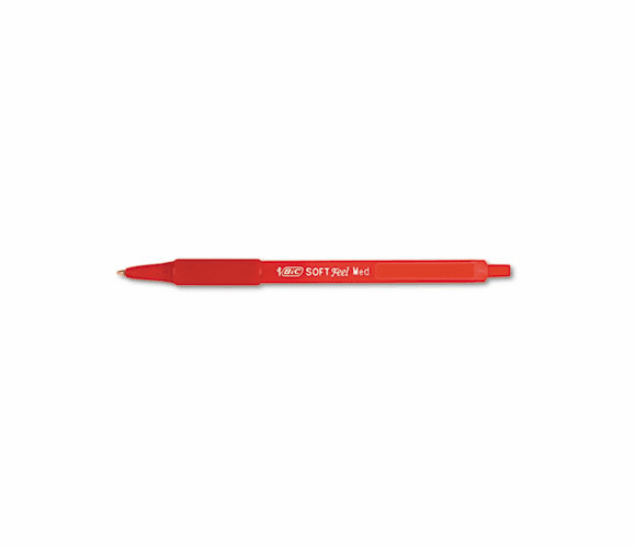 BICSCSM11RD Soft Feel Ballpoint Retractable Pen, Red Ink, Medium, Dozen By BIC CORP.