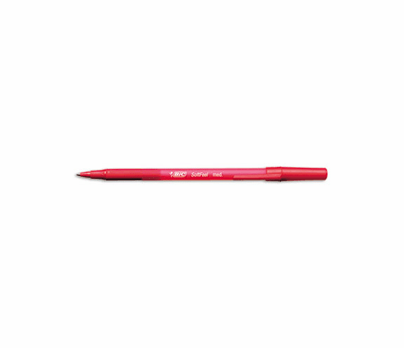 BICSGSM11RD Soft Feel Ballpoint Stick Pen, Red Ink, Medium, Dozen By BIC CORP.