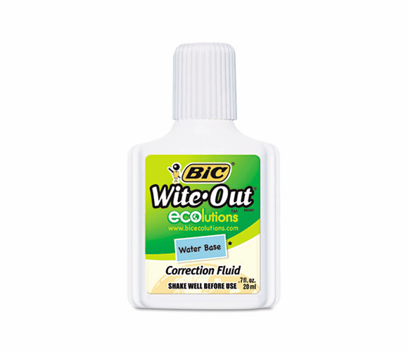 BICWOFWB12WE Wite-Out Water-Based Correction Fluid, 20 ml Bottle, White By BIC CORP.
