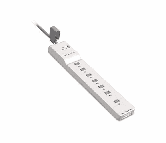 BLKBE10720006 Home Series SurgeMaster Surge Protector, 7 Outlets, 6ft Cord By BELKIN COMPONENTS