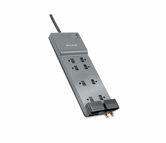 BLKBE10823012 Office Series SurgeMaster Gray Surge Protector, 8 Outlets, 12ft Cord By BELKIN COMPONENTS