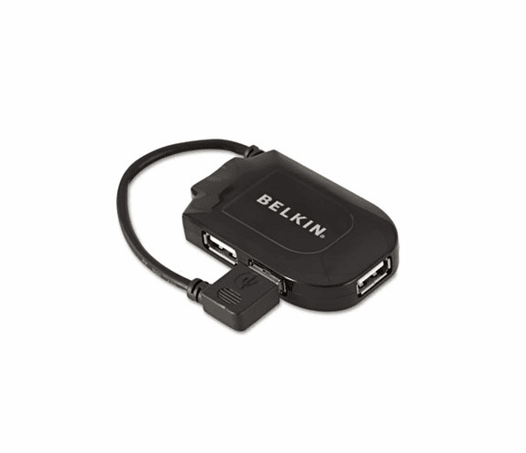 BLKF5U045P Four-Port USB 1.1 Pocket Hub w/12MBps Speed, Black By BELKIN COMPONENTS