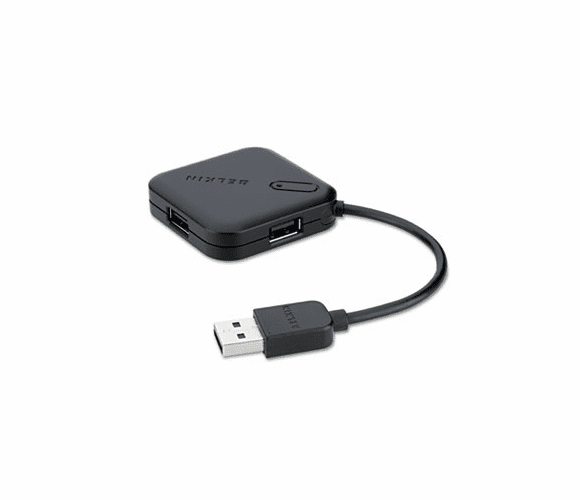 BLKF5U407TT 4-Port Ultra-Mini USB Hub, Silver By BELKIN COMPONENTS