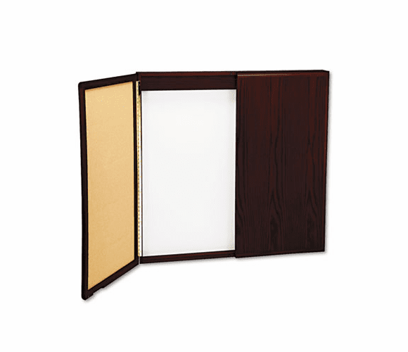 BLT20631 Wood Conference Room Cabinet, Dry Erase/Cork Boards, 48 x 5 x 48, Mahogany By BALT INC.