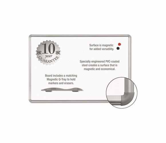 BLT219PC Magne-Rite Magnetic Dry Erase Board, 36 x 48 White, Silver Frame By BALT INC.