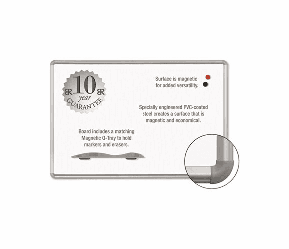 BLT219PH Magne-Rite Magnetic Dry Erase Board, 96 x 48, White, Silver Frame By BALT INC.