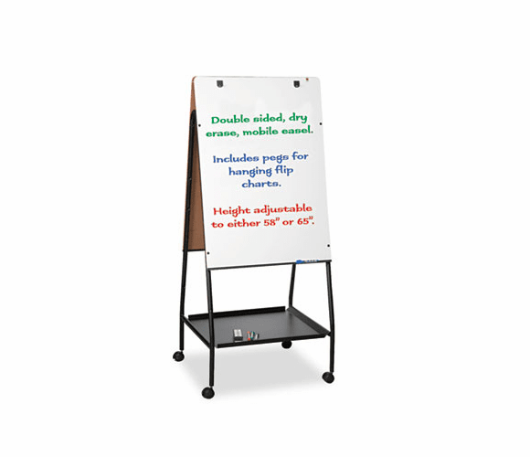 BLT33250 Wheasel Easel Adjustable Melamine Dry Erase Board, 28 3/4 x 59 1/2, White By BALT INC.