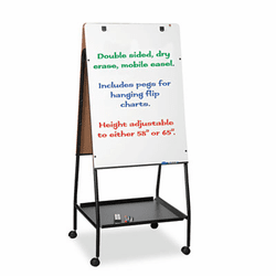 BLT33250 Wheasel Easel Adjustable Melamine Dry Erase Board, 28 3/4 x 59 1/2, White By BALT INC.