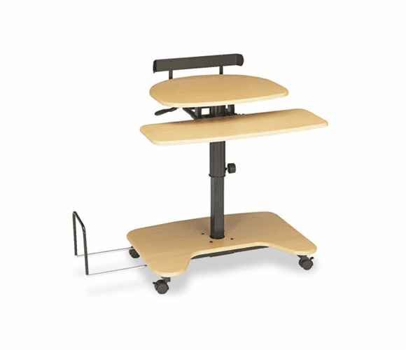 BLT46572 Hi-Hi-Lo Adjustable Pneumatic Workstation, 39-1/2w x 31-1/4d x 39-1/4h, Teak By BALT INC.