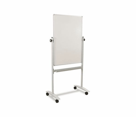 BLT62382 Mobile Reversible Whiteboard, White/Silver, 30w x 40h By BALT INC.