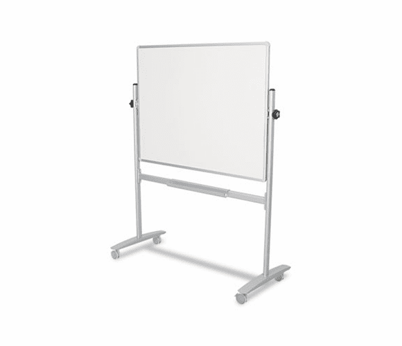 BLT62383 Mobile Reversible Whiteboard, White/Silver, 60w x 48h By BALT INC.