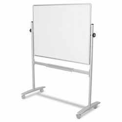 BLT62383 Mobile Reversible Whiteboard, White/Silver, 60w x 48h By BALT INC.