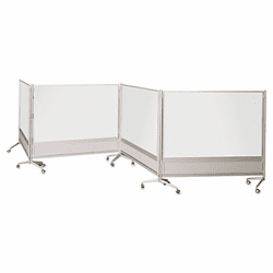 BLT74764 D.O.C. Mobile Double-Sided Marker Board Divider, 72 x 72, Silver By BALT INC.