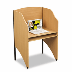 BLT89868 Floor Carrel, Laminate, 32-3/4w x 24-1/2d x 48h, Teak By BALT INC.