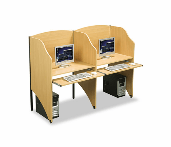 BLT89869 Add-A-Carrel, Laminate, 32-3/4w x 24-1/2d x 48h, Teak By BALT INC.