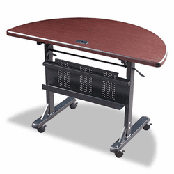 BLT89877 Flipper Training Table, Half-Round, 48w x 24d x 29-1/2h, Mahogany By BALT INC.