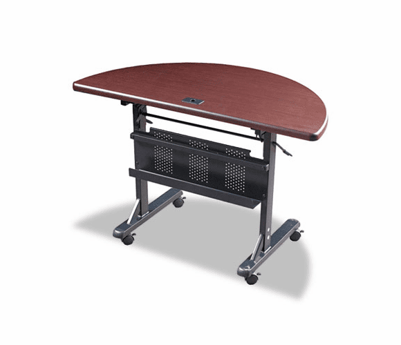BLT89877 Flipper Training Table, Half-Round, 48w x 24d x 29-1/2h, Mahogany By BALT INC.