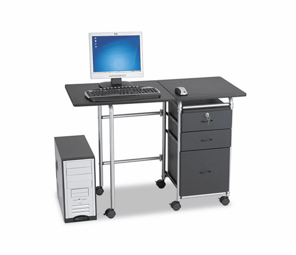 BLT89886 Fold-N-Stow Workstation, 41-3/4w x 19-7/8d x 29-3/4h, Black/Silver By BALT INC.
