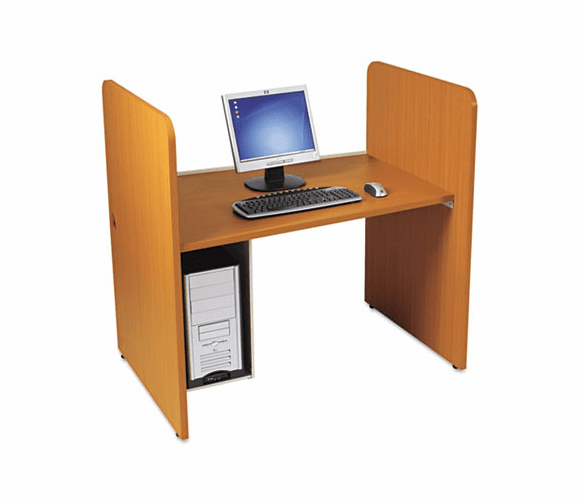 BLT89891 H Carrel, Laminate, 43w x 27-3/4d x 42h, Medium Oak By BALT INC.