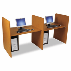 BLT89892 Add-On H Carrel, Laminate, 43w x 27-3/4d x 42h, Medium Oak By BALT INC.