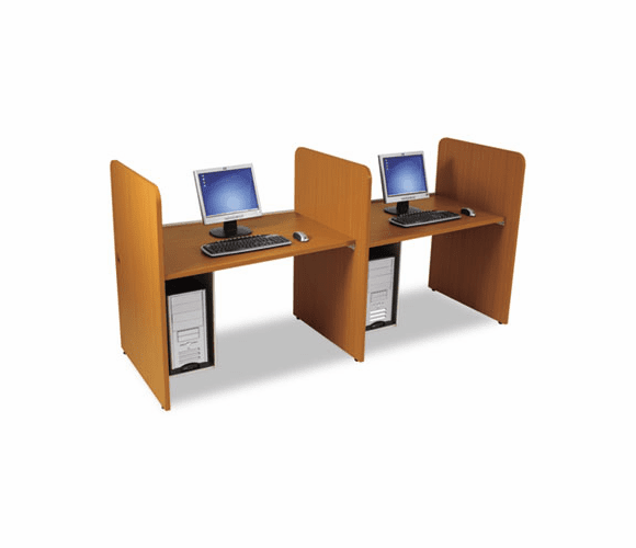 BLT89892 Add-On H Carrel, Laminate, 43w x 27-3/4d x 42h, Medium Oak By BALT INC.