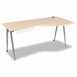 BLT90049 iFlex Series Full Table, 65w x 31d x 29h, Teak/Silver By BALT INC.