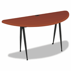 BLT90120 iFlex Series Half Round Table, 62w x 24d x 29h, Cherry/Black By BALT INC.