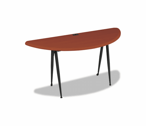 BLT90120 iFlex Series Half Round Table, 62w x 24d x 29h, Cherry/Black By BALT INC.