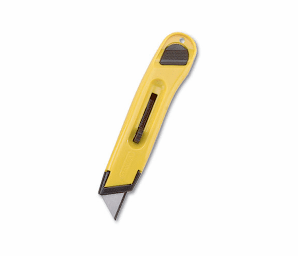 BOS10065 Plastic Light-Duty Utility Knife w/Retractable Blade, Yellow By STANLEY BOSTITCH