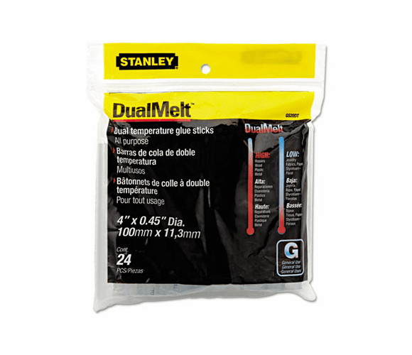 BOSGS20DT Dual Temperature Glue Sticks, 4 in Stick, 24/Pack By STANLEY BOSTITCH