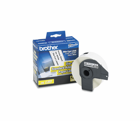 BRTDK1201 Die-Cut Address Labels, 1.1" x 3.5", White, 400/Roll By BROTHER INTL. CORP.