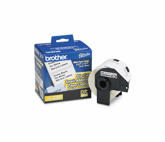 BRTDK1209 Die-Cut Address Labels, 1.1" x 2.4", White, 800/Roll By BROTHER INTL. CORP.