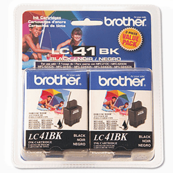 BRTLC41BK2PKS LC41BK2PKS Ink, 500 Page-Yield, 2/Pack, Black By BROTHER INTL. CORP.