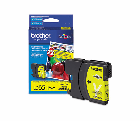 BRTLC65HYY LC65HYY (LC-65HYY) High-Yield Ink, 750 Page-Yield, Yellow By BROTHER INTL. CORP.