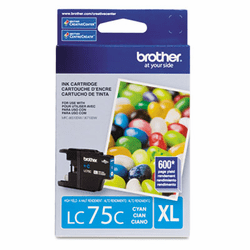 BRTLC75C LC75C (LC-75C) High-Yield Ink, 600 Page-Yield, Cyan By BROTHER INTL. CORP.