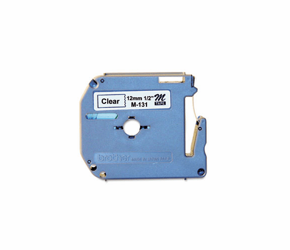BRTM131 M Series Tape Cartridge for P-Touch Labelers, 1/2w, Black on Clear By BROTHER INTL. CORP.