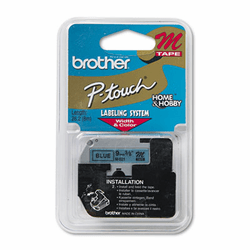 BRTM521 M Series Tape Cartridge for P-Touch Labelers, 3/8w, Black on Blue By BROTHER INTL. CORP.