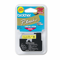 BRTMK631 M Series Tape Cartridge for P-Touch Labelers, 1/2w, Black on Yellow By BROTHER INTL. CORP.