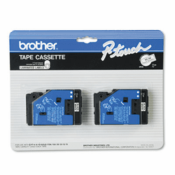 BRTTC20 TC Tape Cartridges for P-Touch Labelers, 1/2w, Black on White, 2/Pack By BROTHER INTL. CORP.