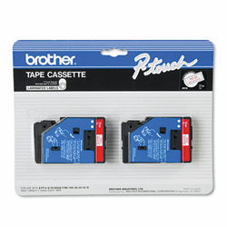 BRTTC21 TC Tape Cartridges for P-Touch Labelers, 1/2w, Red on White, 2/Pack By BROTHER INTL. CORP.