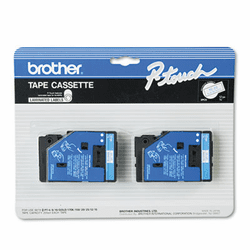 BRTTC22 TC Tape Cartridges for P-Touch Labelers, 1/2w, Blue on White, 2/Pack By BROTHER INTL. CORP.