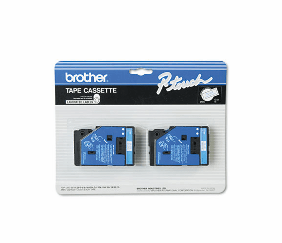 BRTTC22 TC Tape Cartridges for P-Touch Labelers, 1/2w, Blue on White, 2/Pack By BROTHER INTL. CORP.