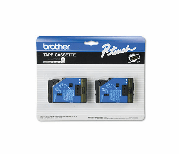 BRTTC33 TC Tape Cartridges for P-Touch Labelers, 1/2w, Gold on Black, 2/Pack By BROTHER INTL. CORP.