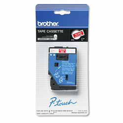 BRTTC54Z1 TC Tape Cartridge for P-Touch Labelers, 3/8w, White on Red By BROTHER INTL. CORP.